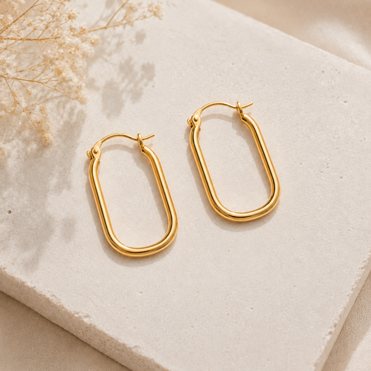 Aros Oval Plata 925 dorado