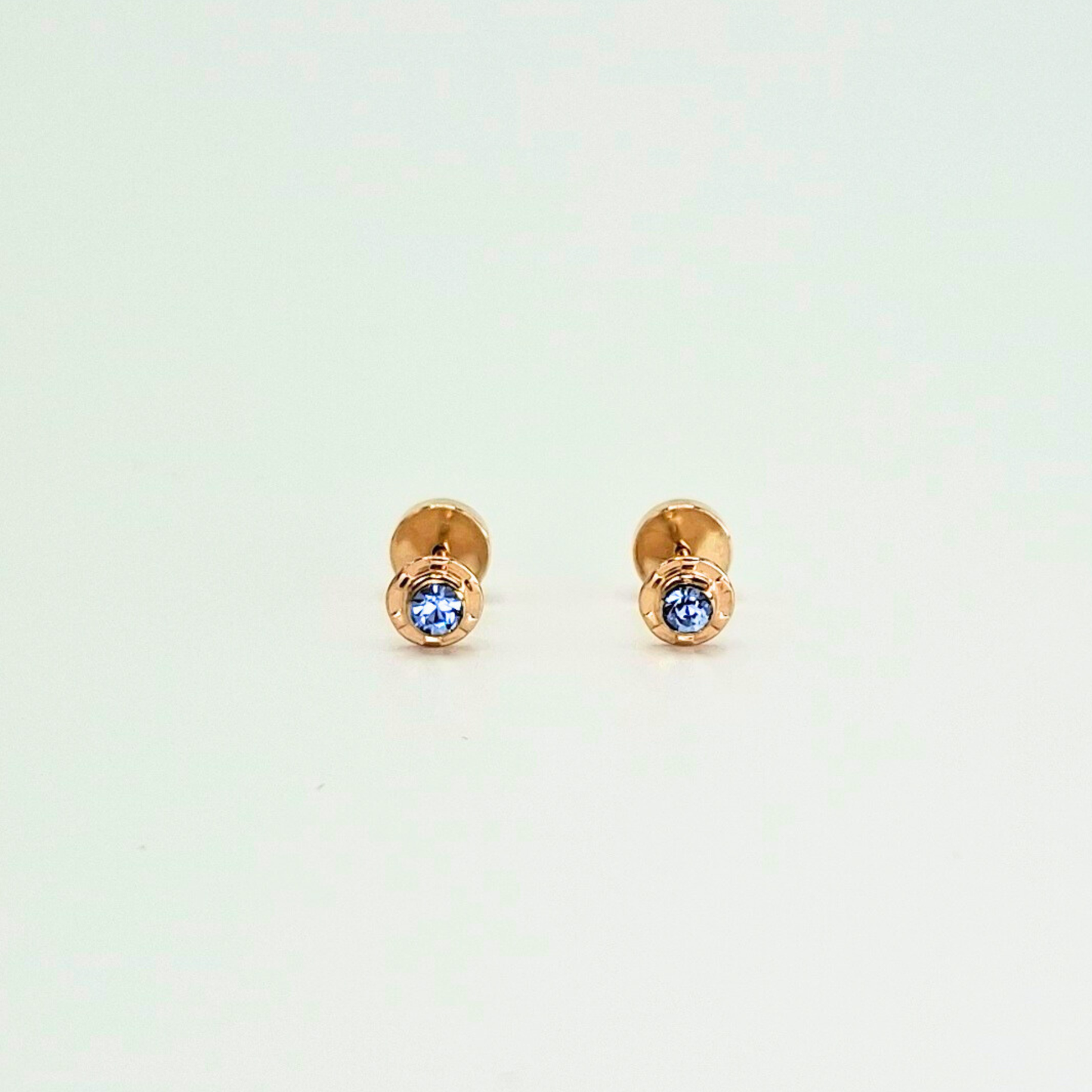 Aros abridores para bebé y niña laminados en oro de 20k modelo piedra de circón S
