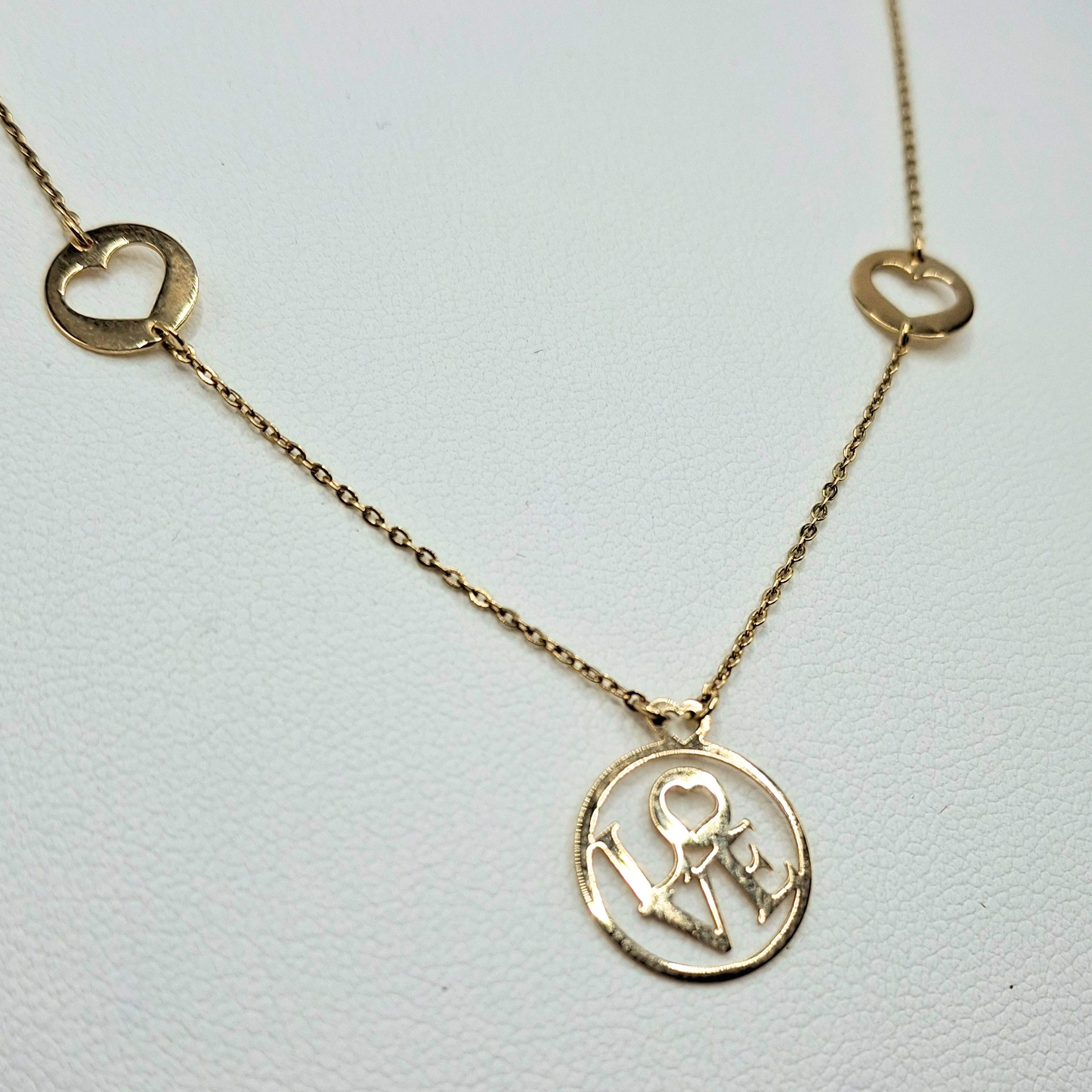Collar modelo LOVE oro 18k, cadena forzatina 45 cm
