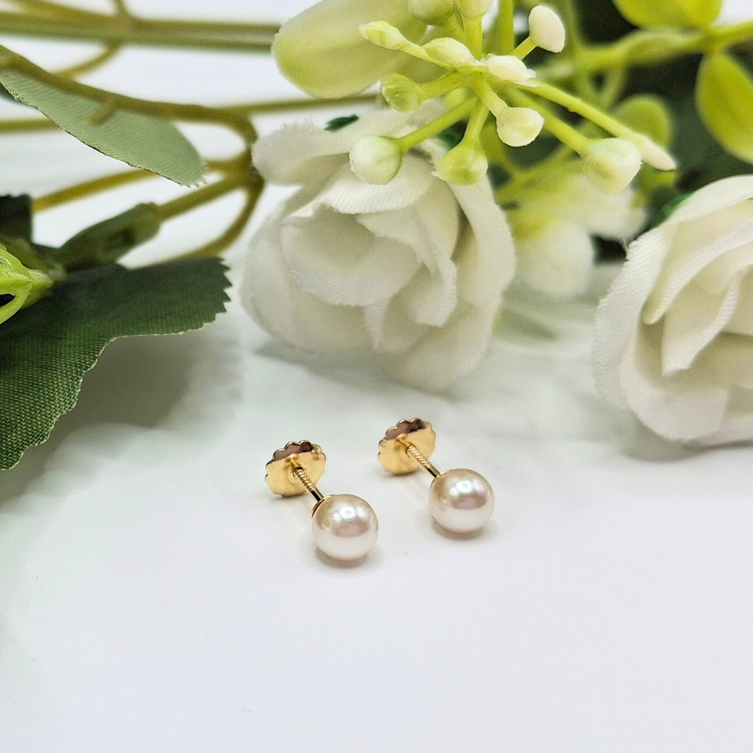 Aros Tope Rosca Oro 18k