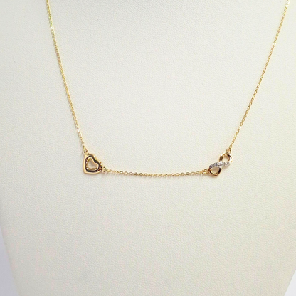 Collar oro italiano 18k, infinito y corazón