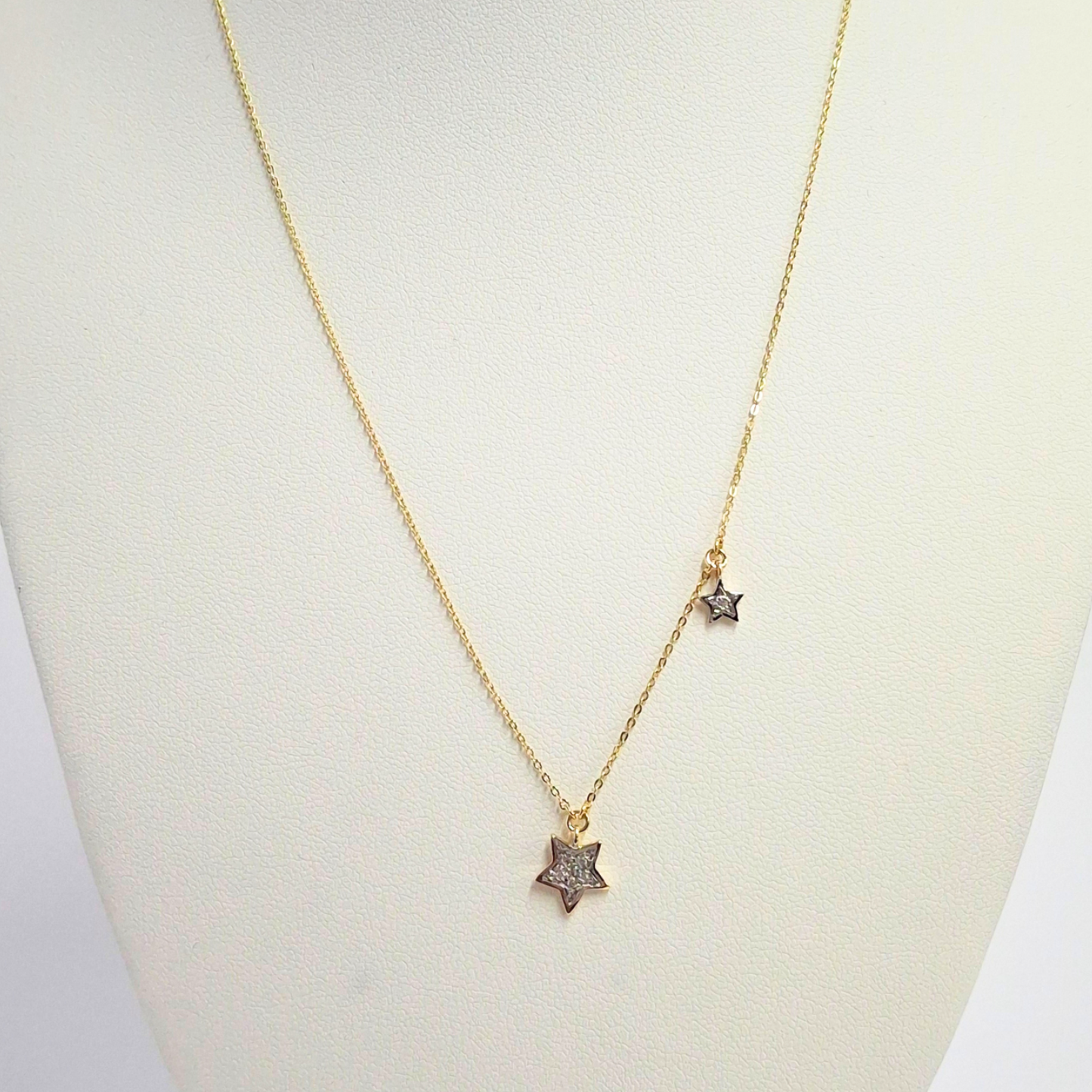 Collar oro italiano 18k, estrellas