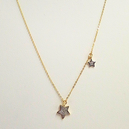 Collar oro italiano 18k, estrellas