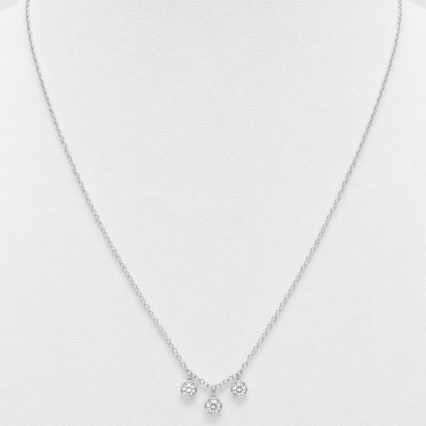 Collar Tres Puntos de Luz Plata 925 Rodinada