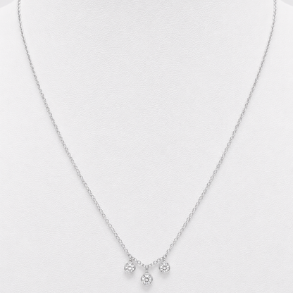 Collar Tres Puntos de Luz Plata 925 Rodinada