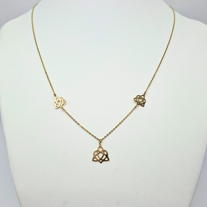 Collar modelo nudo de bruja oro 18k, cadena forzatina 45 cm