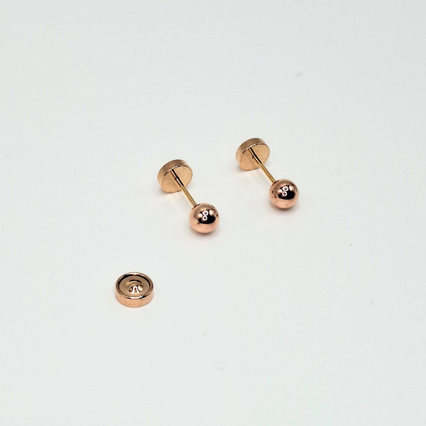 Aros abridores para bebé y niña de oro laminado 20k modelo bolita