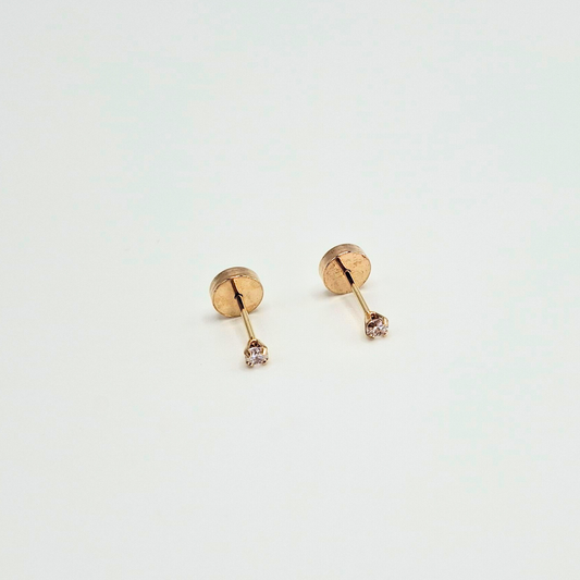 Aros abridores para bebé y niña, modelo grifa P blanco, oro 18k