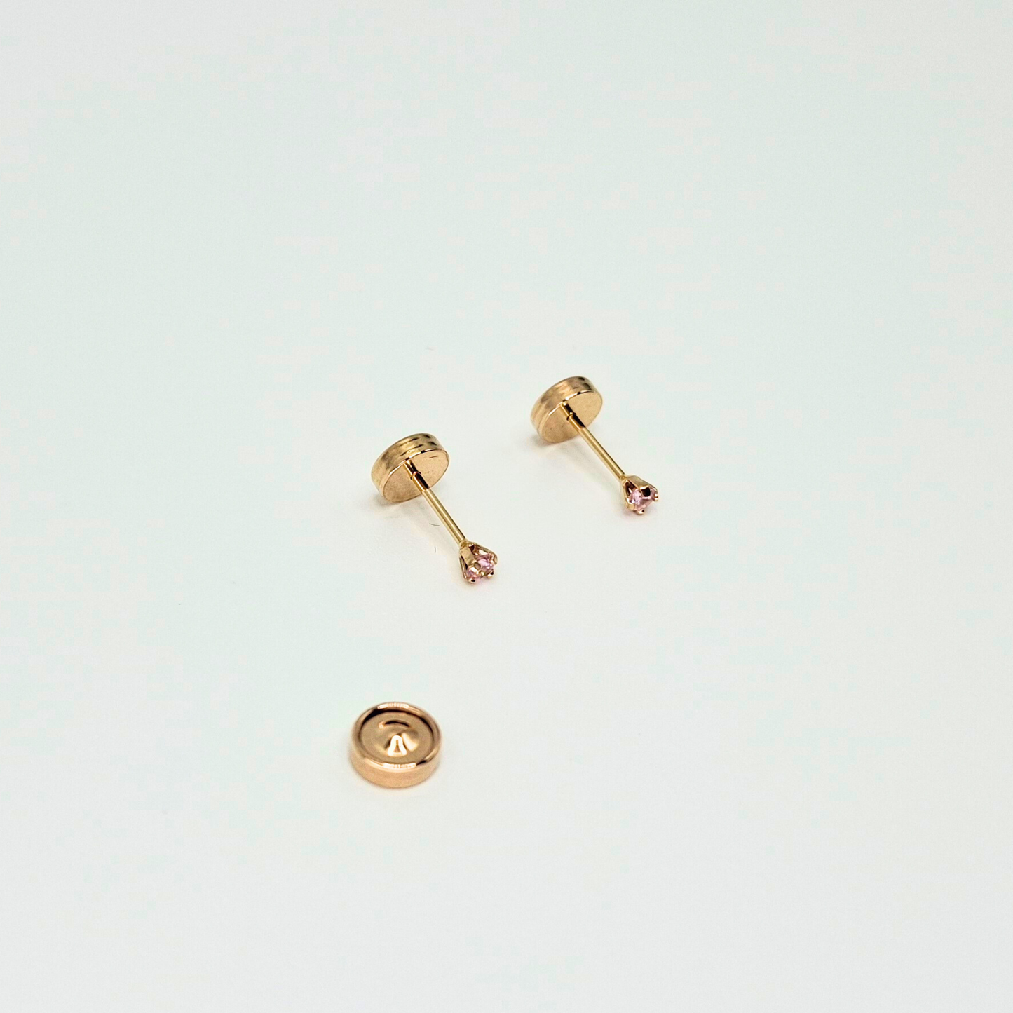 Aros abridores para bebé y niña, modelo grifa P rosa, oro 18k