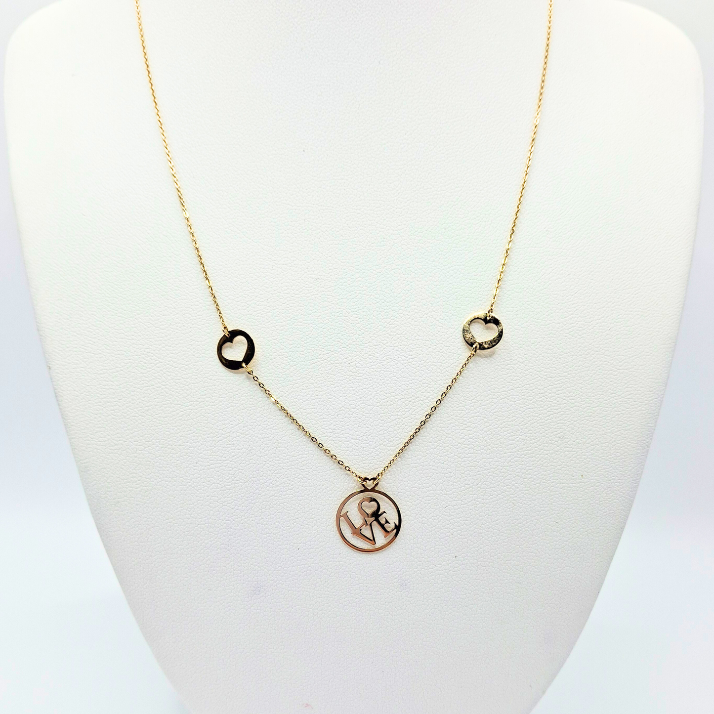 Collar modelo LOVE oro 18k, cadena forzatina 45 cm