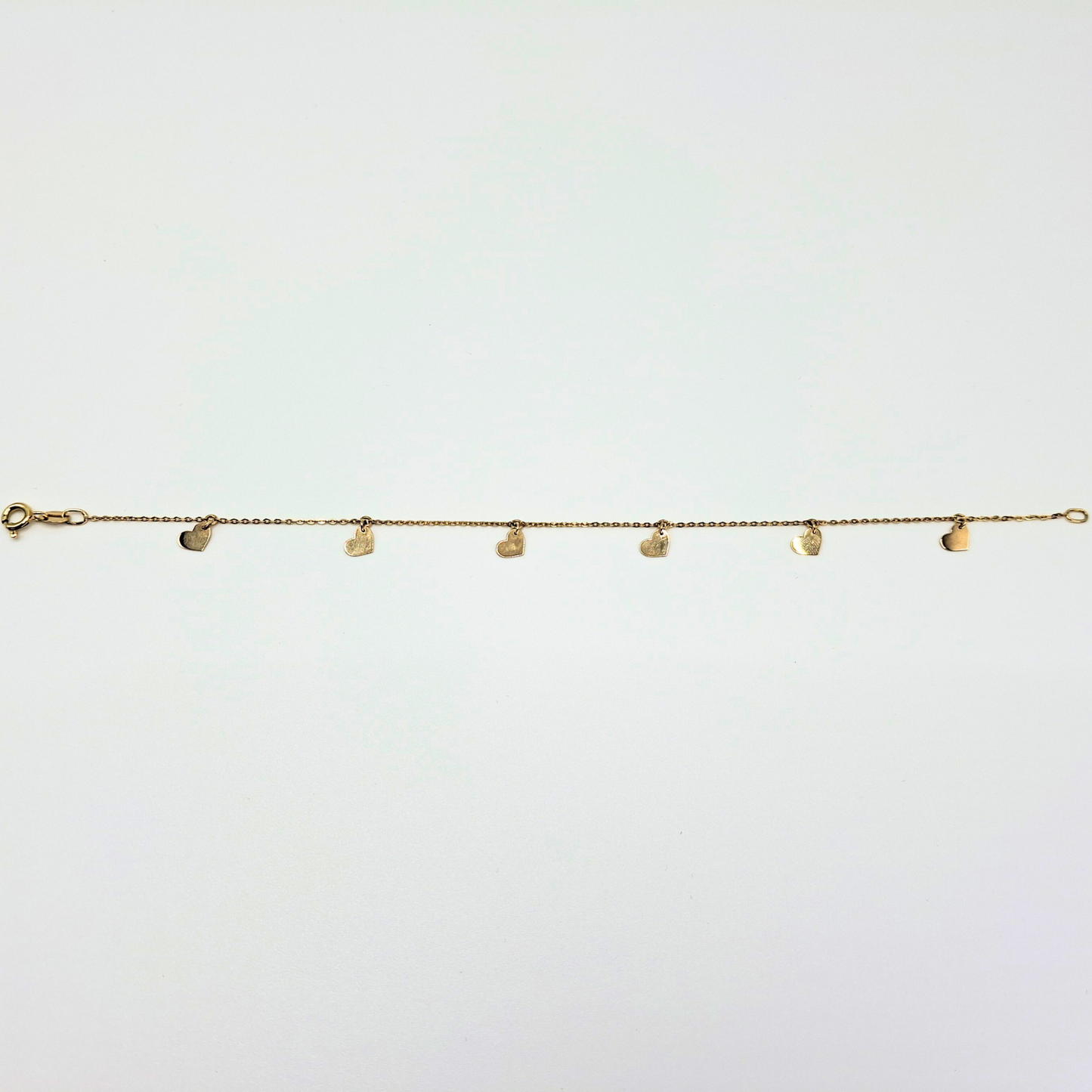 Pulsera modelo corazones oro 18k, 18cm