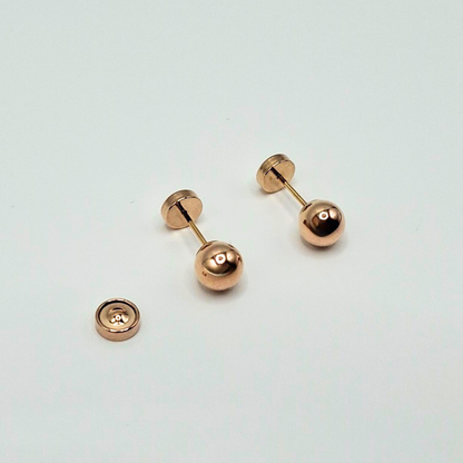 Aros abridores para bebé y niña de oro laminado 20k modelo bolita