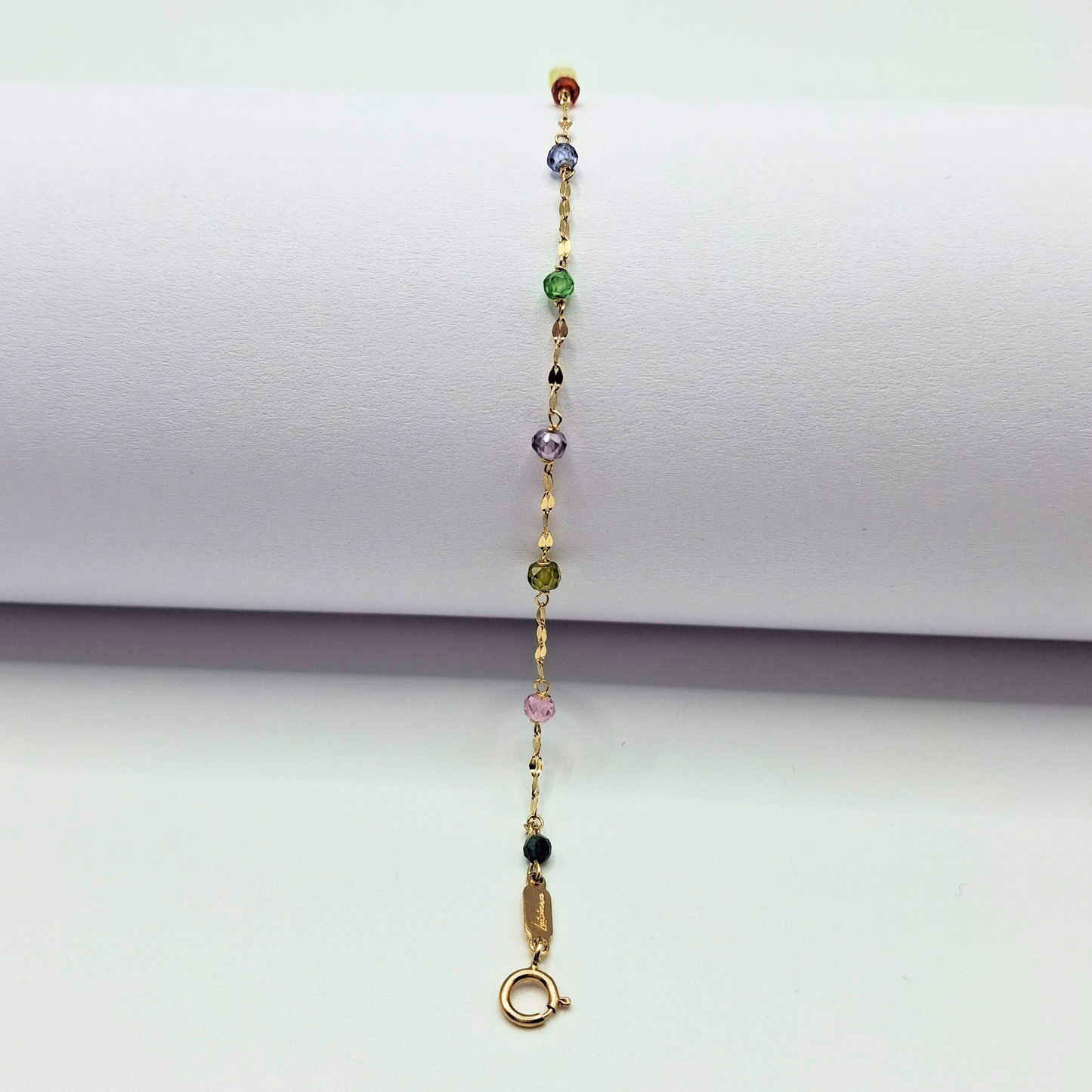 Pulsera gemas de colores oro 18k italiano