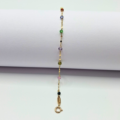 Pulsera gemas de colores oro 18k italiano
