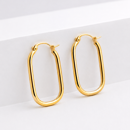 Aros Oval Plata 925 dorado