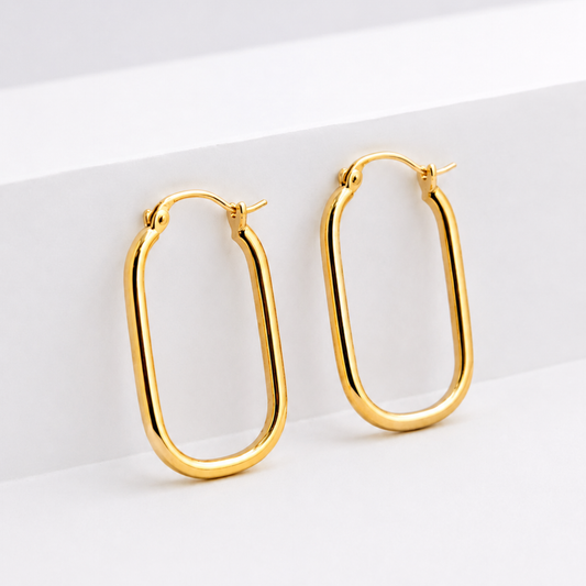 Aros Oval Plata 925 dorado