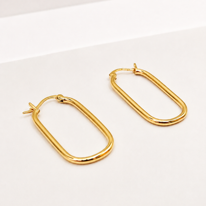 Aros Oval Plata 925 dorado