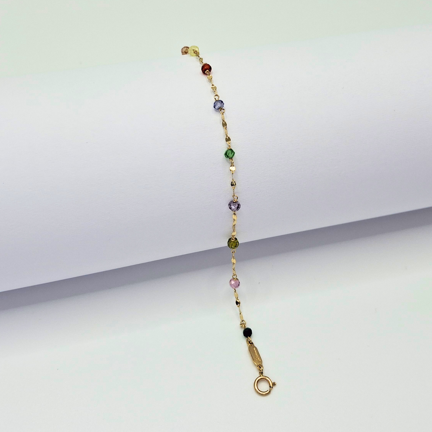 Pulsera gemas de colores oro 18k italiano