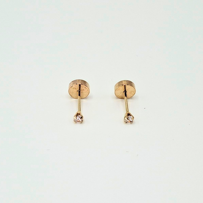 Aros abridores para bebé y niña, modelo grifa P blanco, oro 18k