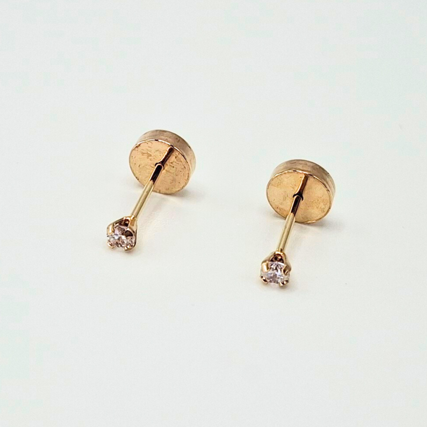 Aros abridores para bebé y niña, modelo grifa P blanco, oro 18k