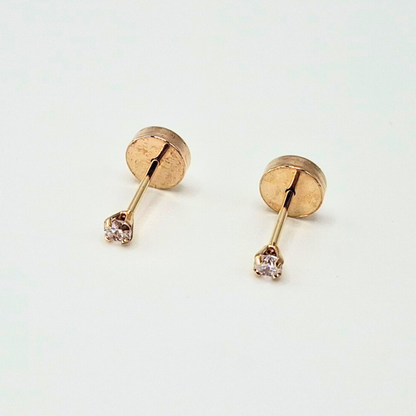 Aros abridores para bebé y niña, modelo grifa P blanco, oro 18k