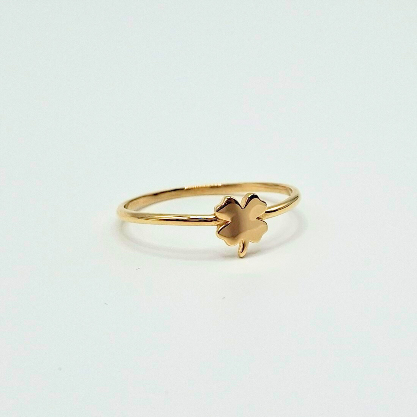 Anillo trébol de 4 hojas, oro 18k