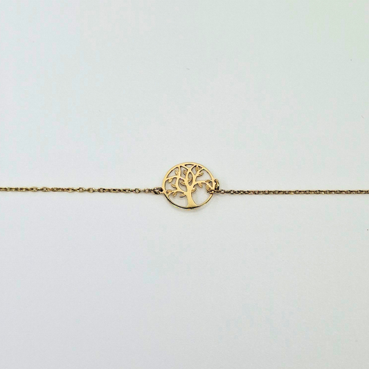 Pulsera árbol de la vida, 18K oro italiano