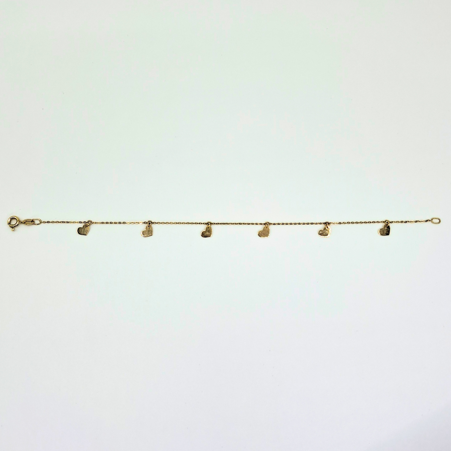 Pulsera modelo corazones oro 18k, 18cm