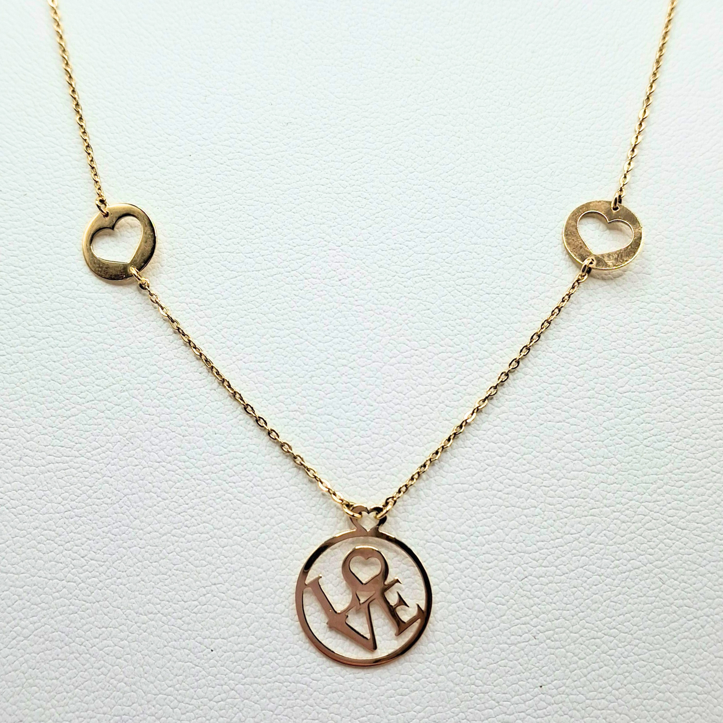 Collar modelo LOVE oro 18k, cadena forzatina 45 cm