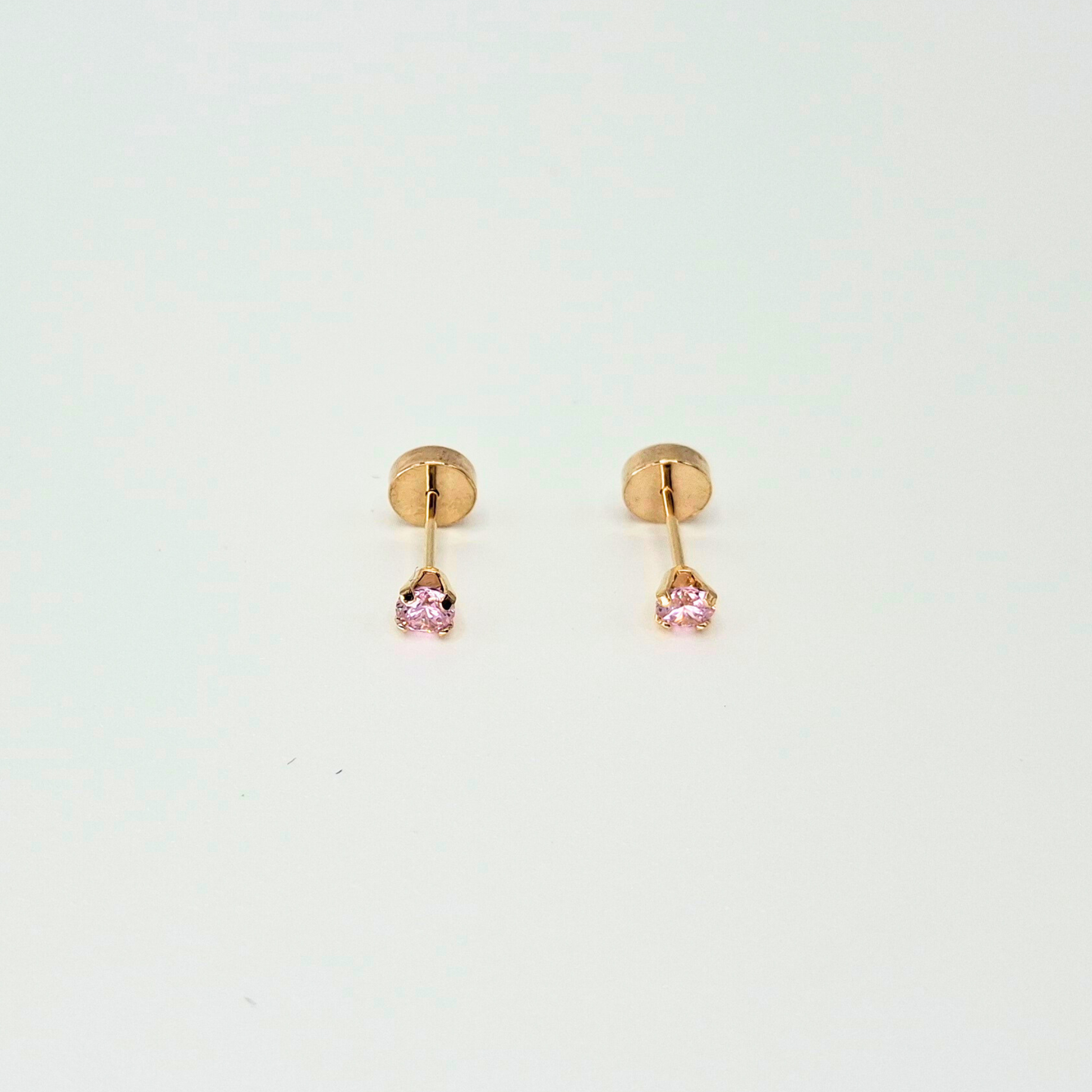 Aros abridores para bebé y niña, modelo grifa M rosa, oro 18k