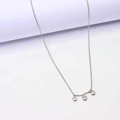 Collar Tres Puntos de Luz Plata 925 Rodinada