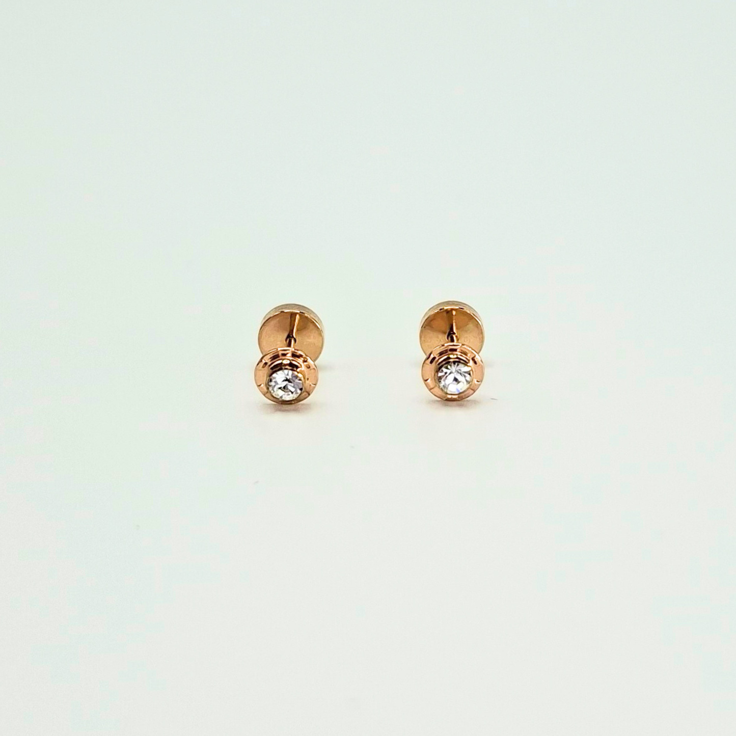 Aros abridores para bebé y niña laminados en oro de 20k modelo piedra de circón S
