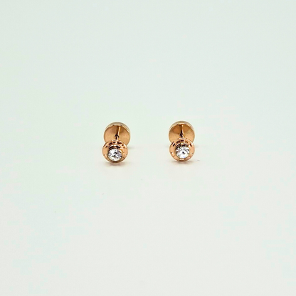 Aros abridores para bebé y niña laminados en oro de 20k modelo piedra de circón S