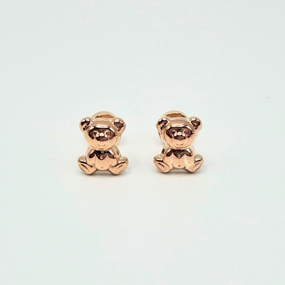 Aros abridores para bebé  y niña de oro laminado de 20k modelo oso
