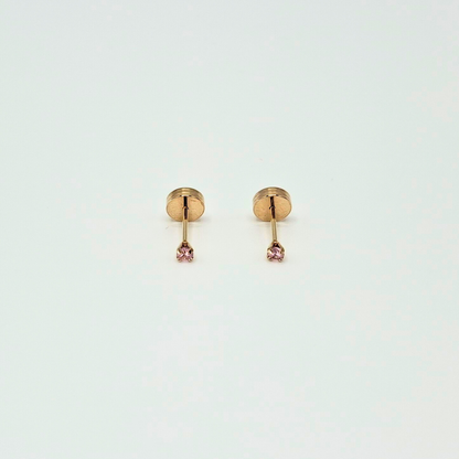Aros abridores para bebé y niña, modelo grifa P rosa, oro 18k