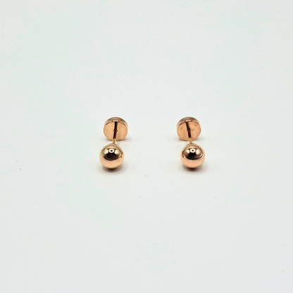 Aros abridores para bebé y niña de oro laminado 20k modelo bolita