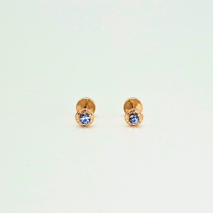 Aros abridores para bebé y niña laminados en oro de 20k modelo piedra de circón S
