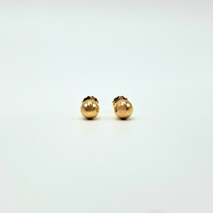 Aros Bolita, tope rosca de oro 18k