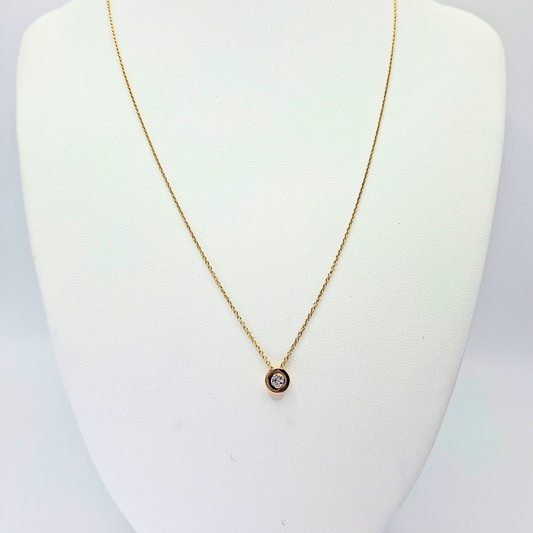 Collar punto de luz, oro italiano 18k