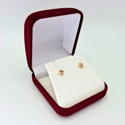 Aros abridores para bebé y niña, modelo estrella, oro 18k