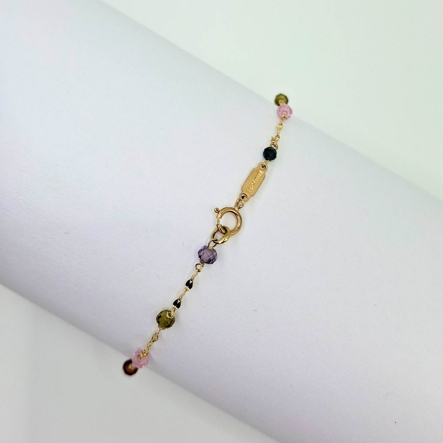 Pulsera gemas de colores oro 18k italiano