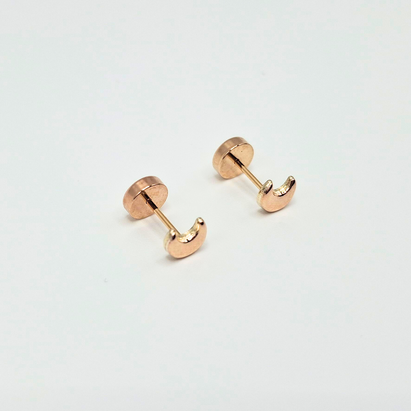 Aros abridores para bebé  y niña de oro laminado 20k modelo luna