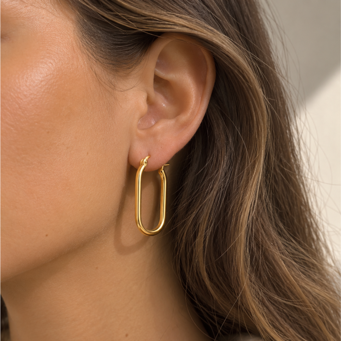 Aros Oval Plata 925 dorado