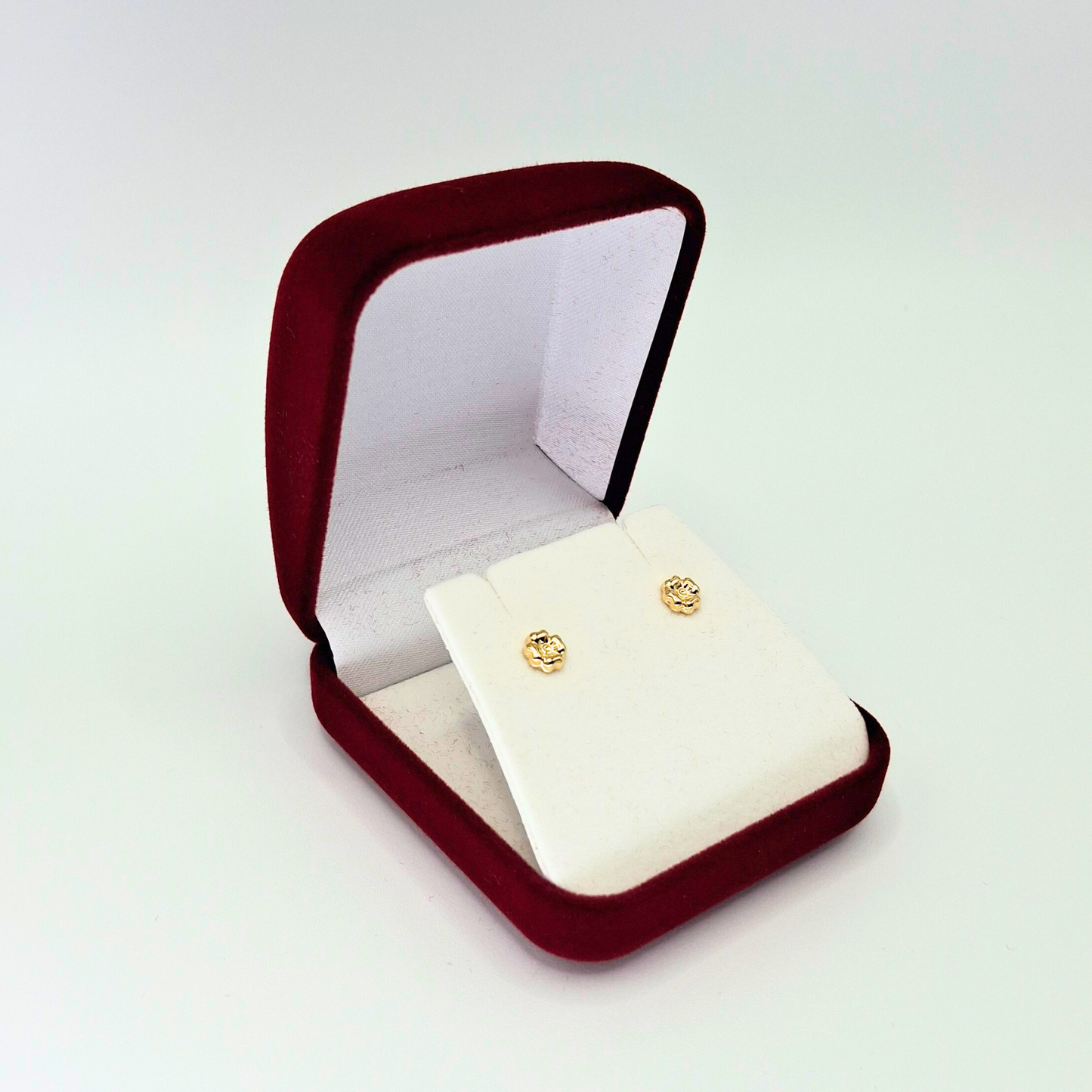 Aros abridores para bebé y niña, modelo trébol oro 18k