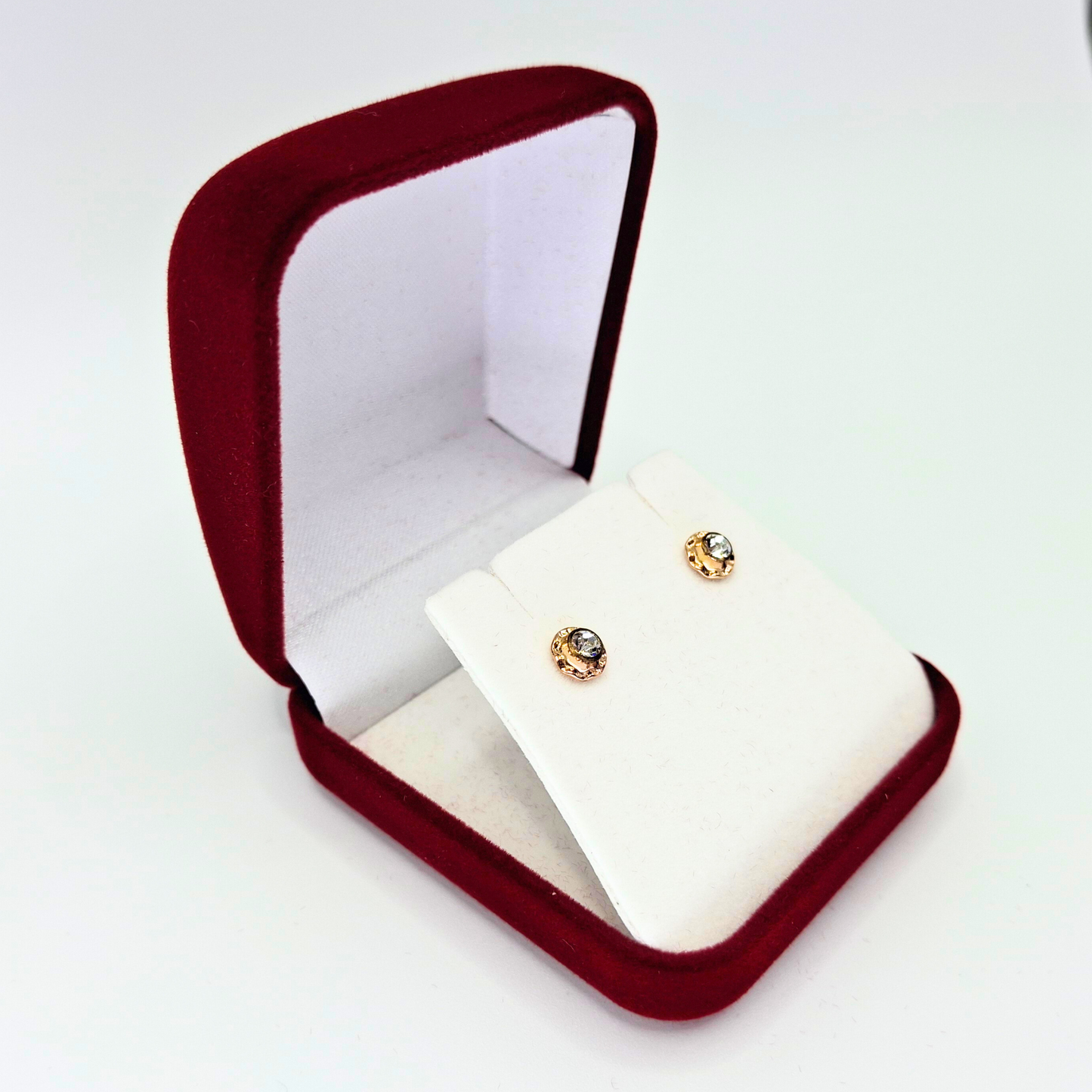 Aros abridores para bebé y niña laminados en oro de 20k modelo piedra de circón M