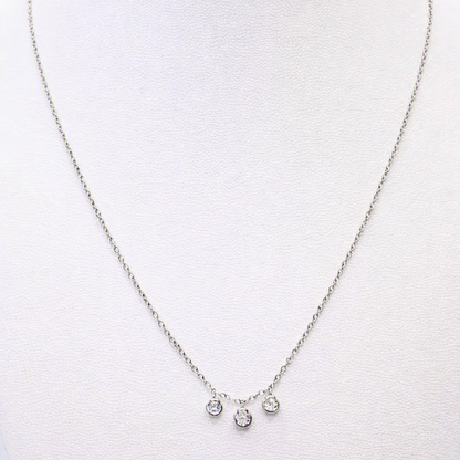 Collar Tres Puntos de Luz Plata 925 Rodinada