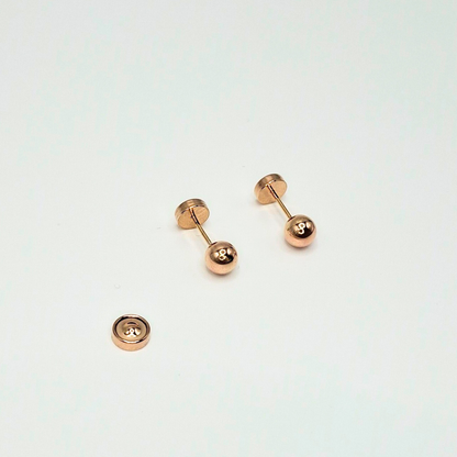 Aros abridores para bebé y niña de oro laminado 20k modelo bolita