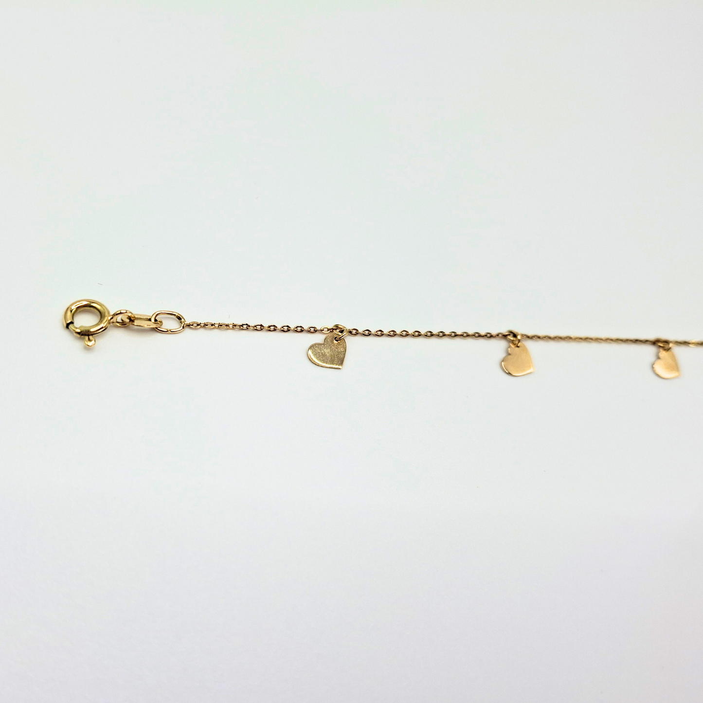 Pulsera modelo corazones oro 18k, 18cm
