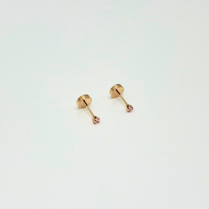Aros abridores para bebé y niña, modelo grifa P rosa, oro 18k