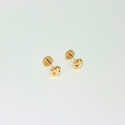 Aros abridores para bebé y niña, modelo trébol oro 18k